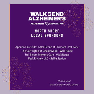 2026 North Shore Walk to End Alzheimer's at Gallery Park in Glenview